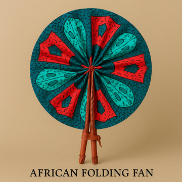 Kente Flame” Heritage Folding Fan