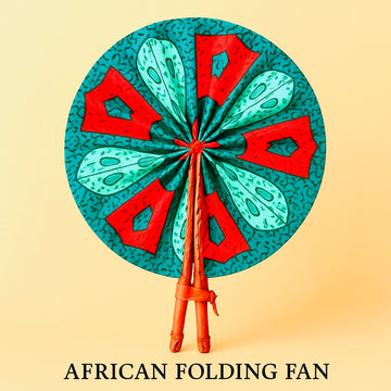 Kente Flame” Heritage Folding Fan