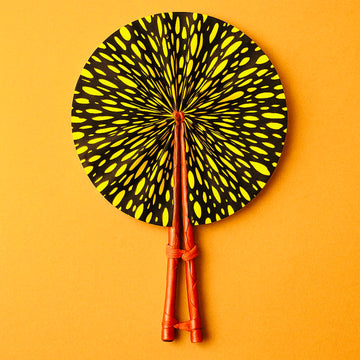 Sun Burst Heritage Fan- Made in Ghana/ Foldable African Print Fan