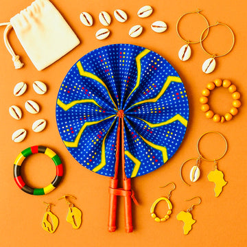 Mini Royal Vibe Heritage Fan-/ Made in Ghana/ Foldable African Print Fan
