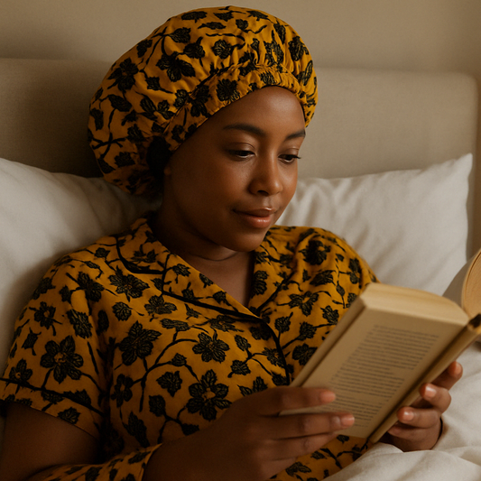 Floral Gold Satin-Lined Bonnet