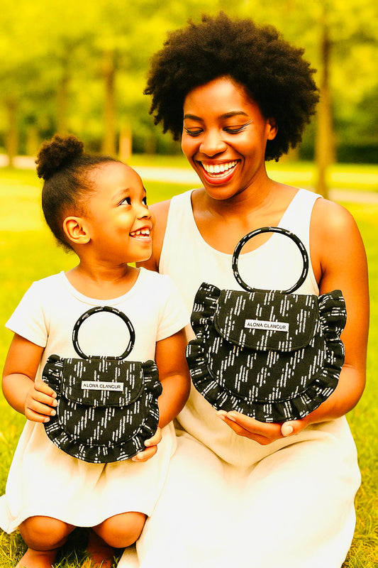 The Tabby Mini Ruffle Bag- Obsidian- Carry Her Story Collection
