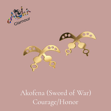 Akofena Gold Adinkra Earrings