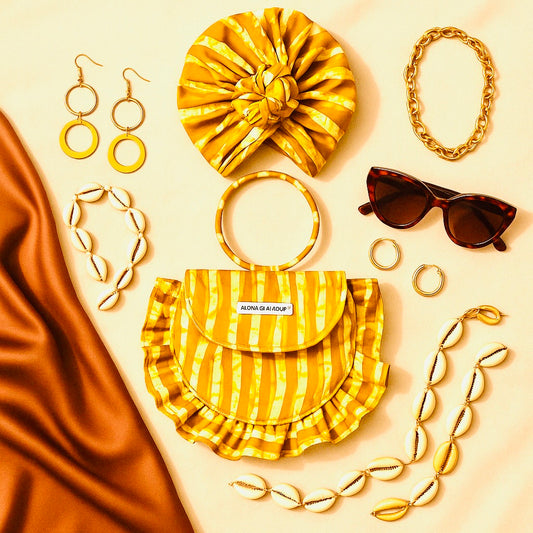 The Tabby Mini Ruffle Bag- Golden Grace- Carry Her Story Collection