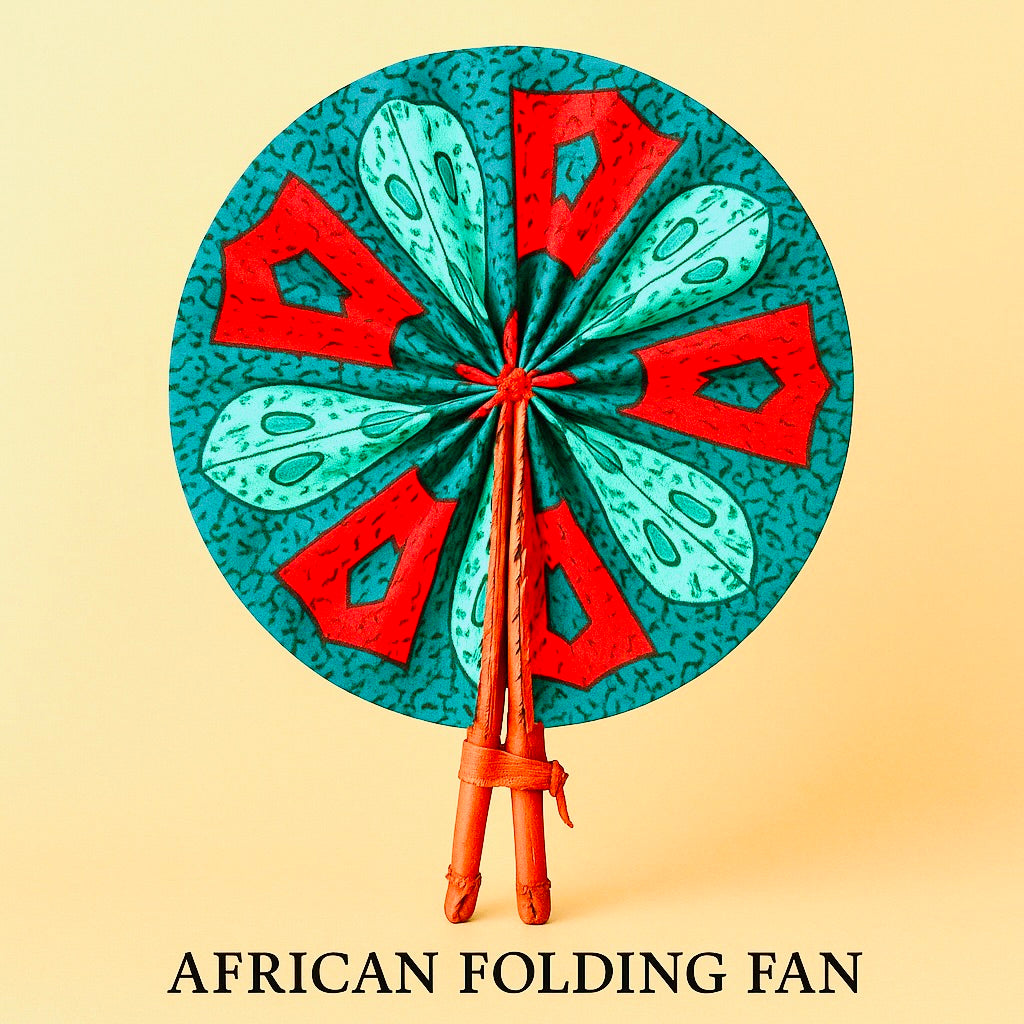 Kente Flame” Heritage Folding Fan