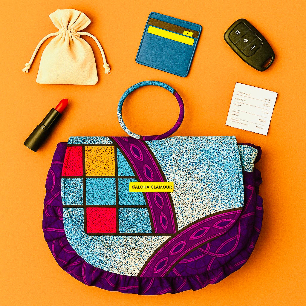 Tabby Galaxy Ruffle Bag- Limited Edition African Wax Print