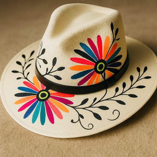 Hand-Painted Crown Collection: Island Bloom Straw Hat