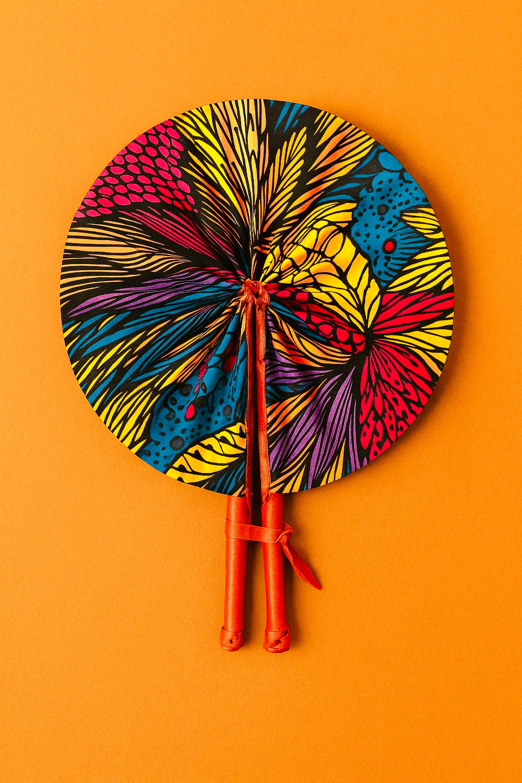 Mini Jungle Bloom Heritage Fan-/ Made in Ghana/ Foldable African Print Fan