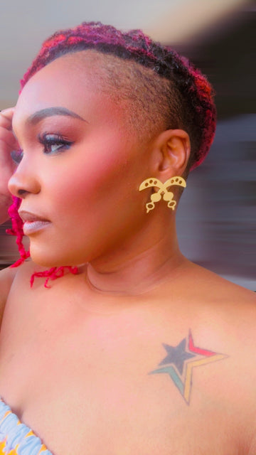 Akofena Gold Adinkra Earrings