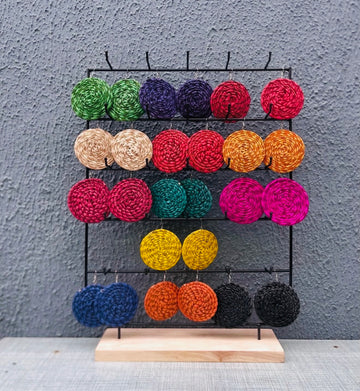 Ada Ring Earrings – Handwoven Rattan Circle Earrings from Ghana (Classic & Grande)