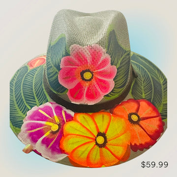 Bloom Boldly: Hand-Painted Floral Fedora Hat