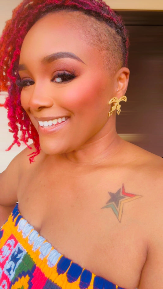 Akofena Gold Adinkra Earrings