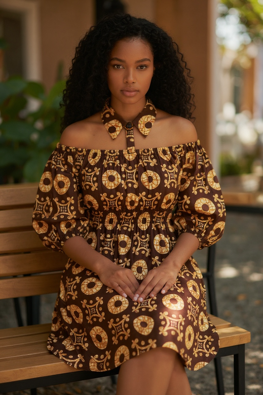 Ankara Dress with collar