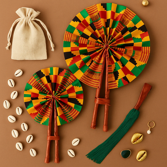 Mini Legacy Heritage Fan-/ Made in Ghana/ Foldable African Print Fan