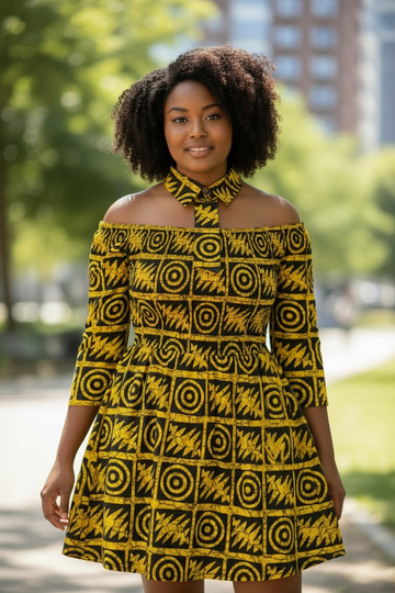 Ankara Dress with collar