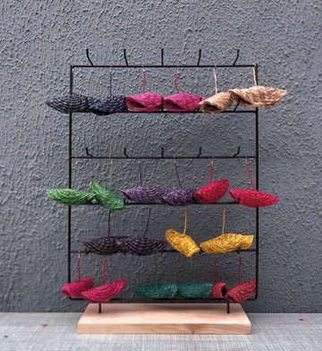 Cape Coast Crescent Earrings – Handwoven Rattan Curve Earrings from Ghana