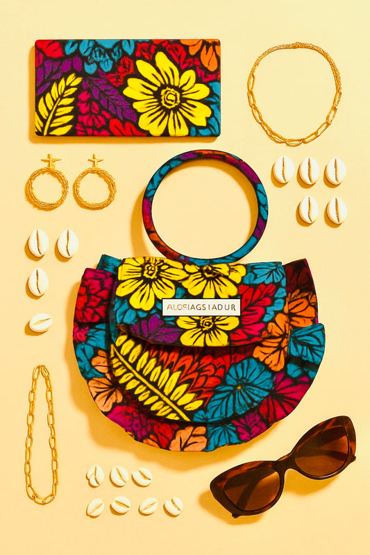 The Tabby Mini Ruffle Bag- Jungle Bloom- Carry Her Story Collection