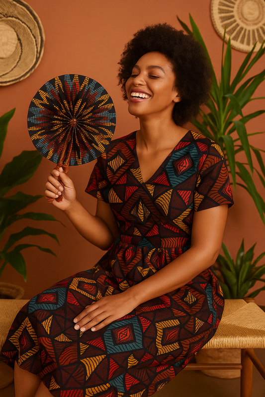 Sunburst Kente Heritage Fan