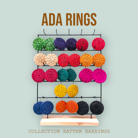 Ada Ring Earrings – Handwoven Rattan Circle Earrings from Ghana (Classic & Grande)