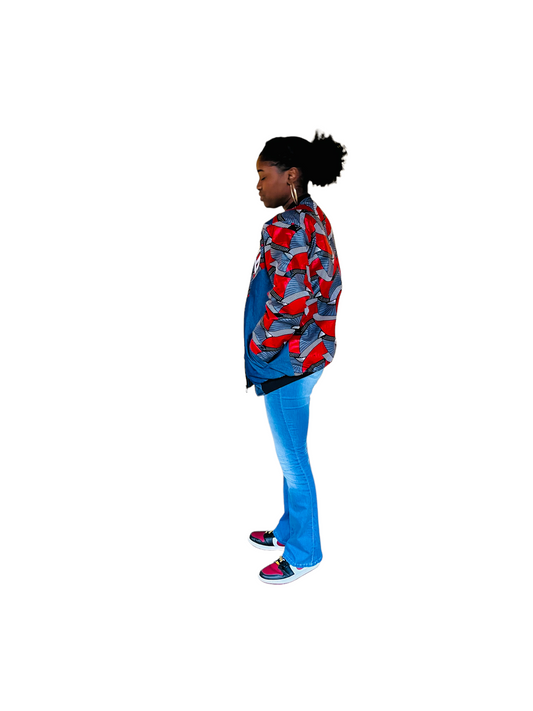 Unisex Bomber Jacket Balanta Denim Mix