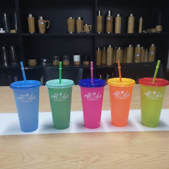 Aloha Glamour Color Changing  Reusable Cups